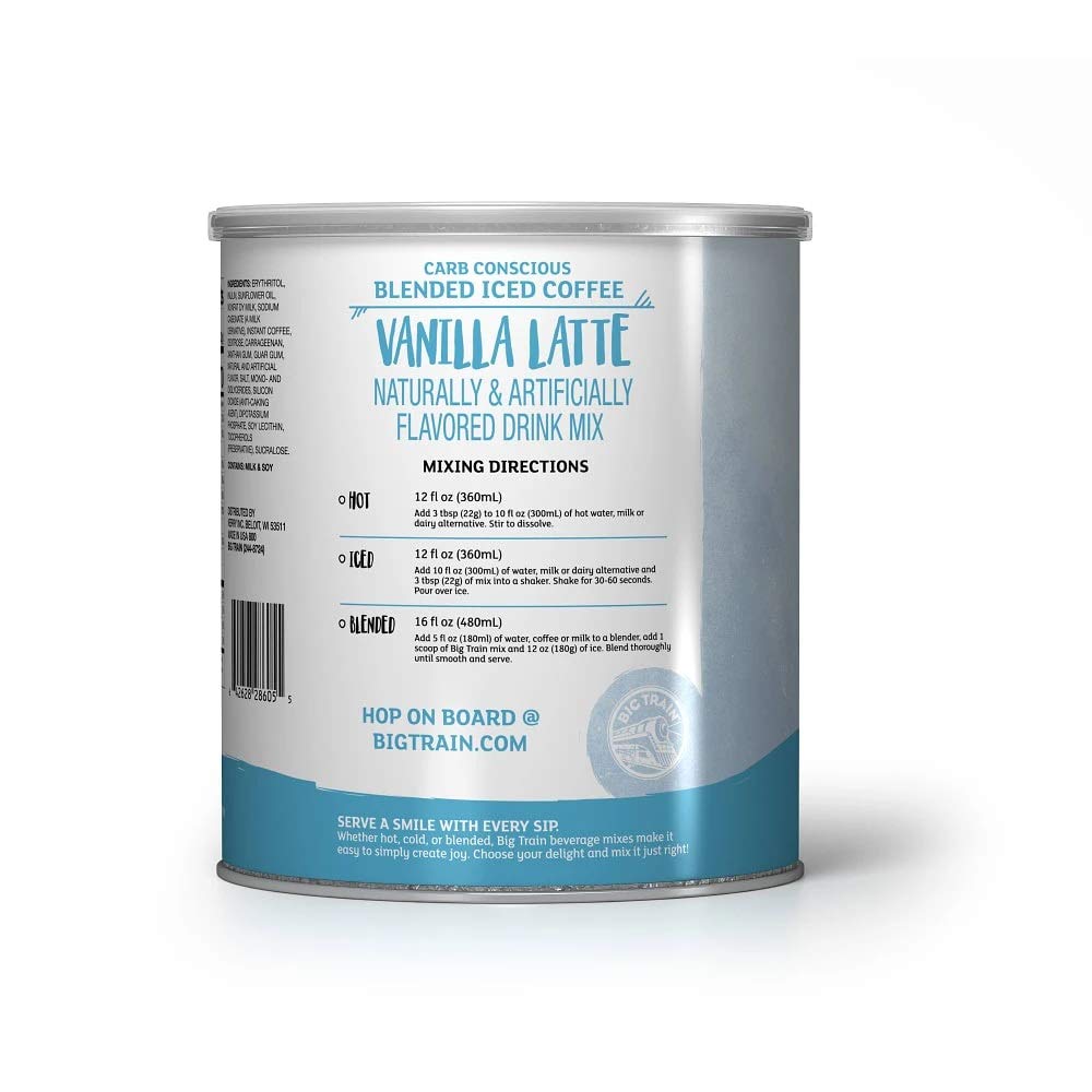 Low Carb Blended Iced Coffee - Vanilla - 1.85 lb by Big Train – 29.4 Ounce (Pack of 1), Model BT.640820
