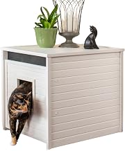 New Age Pet ECOFLEX Freedom Litter Loo Moisture‑Resistant Enclosure & End‑Table, Non‑Toxic, Pull Out Drawer, Indoor Cat Furniture, Antique White