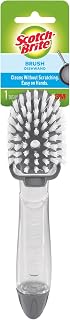 3M Scotch-Brite 750-4 Non-Scratch Dish Brush, Ergonomic Handle, Plastic