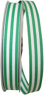 Reliant Ribbon Grosgrain Stripes Rd Ribbon, 5/8 Inch X 25 Yards, Emerald Green