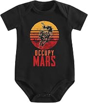 Baby Romper,Occupy Mars Astronaut,Whimsical Fun Print Soft Lightweight Apparel