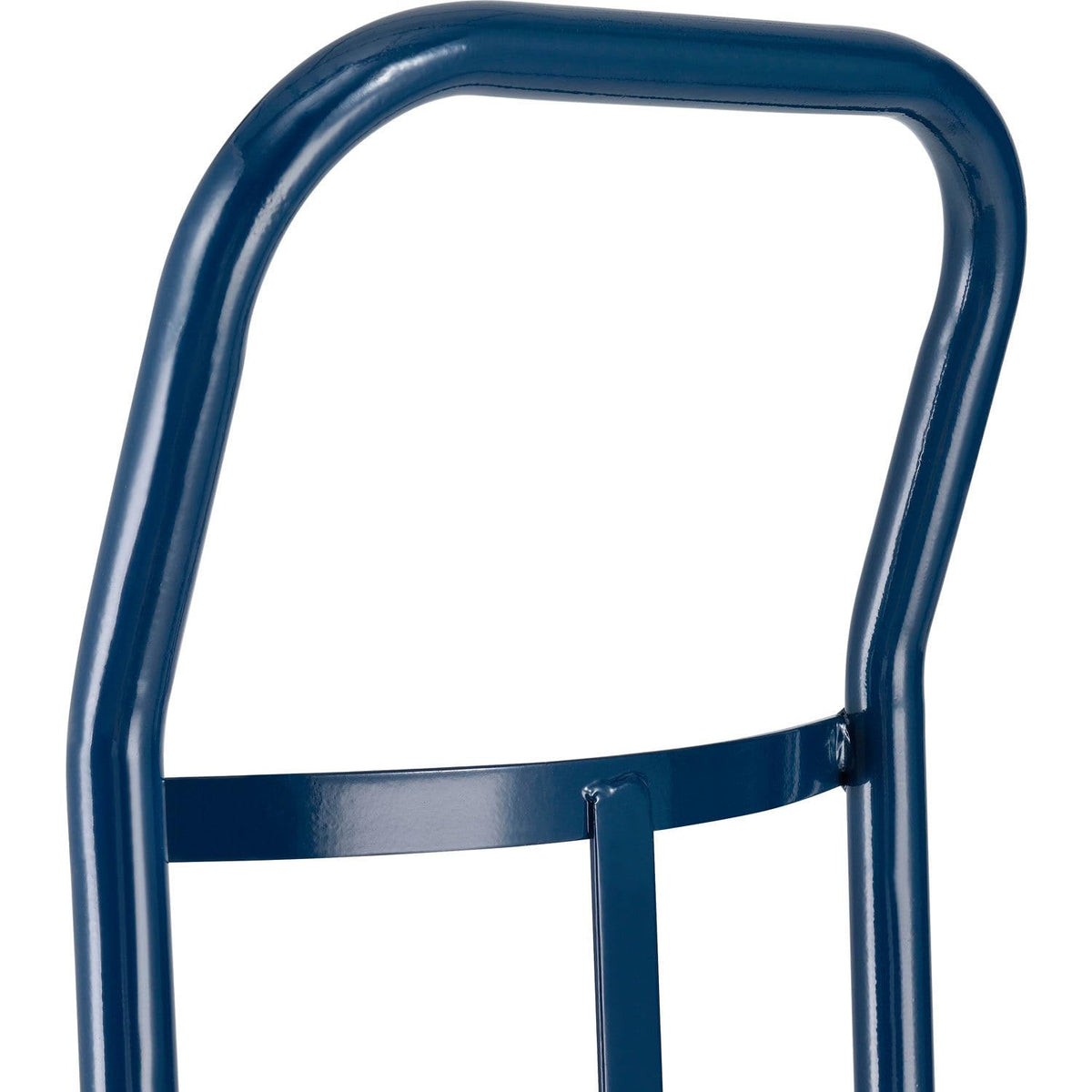 Single Cylinder Hand Truck with Curved Handle by Global Industrial – 17"L x 20"W x 47"H, Alloy Steel, Blue, Model QGR002CT
