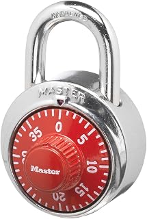 Master Lock 1504D Locker Lock Combination Padlock, Red