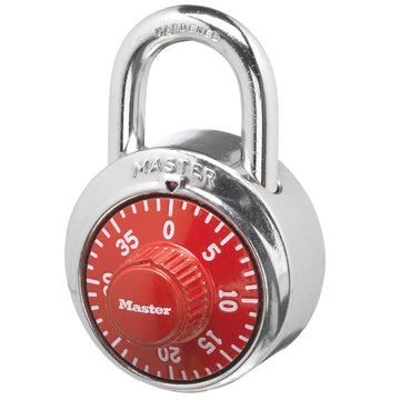 Locker Lock Combination Padlock by Master Lock – 1 Pack, Alloy Steel, Red, Model 1504D