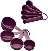 KitchenAid Universal Easy To Read Measuring Cup and Spoon Set with Soft Grip Handle for Maximum Control, Hang Hole and Nesting For Easy Storage, Dishwasher Safe, 9 Piece, Empire Red