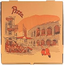 KITCH24/7 16 x 16 x 2 Inch Brown Stock Print Design Corrugated Pizza Box - 50 per case