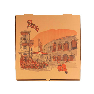 Italian Style Pizza Box by KITCH24/7 – 18 x 18 x 2, 85.0 ounces, Paper, Brown, Pack of 50