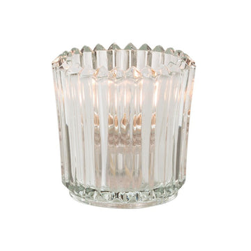 Clear Glass Ribbed Tealight Lamp by Hollowick – Glass, Clear, Model 5228C