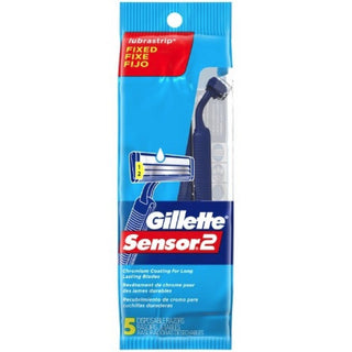 Sensor2 Disposable Razor 5 ea by Gillette – Metal, Blue, Model 196207