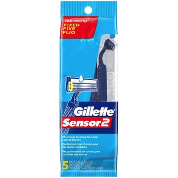 Sensor2 Disposable Razor 5 ea by Gillette – Metal, Blue, Model 196207