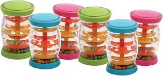 Constructive Playthings Set of Six 3 1/2" H. x 2" W. Rainbow Shakers Musical Instruments for Ages 6 Months and Up