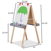 Primary Adjustable Easel by Jonti-Craft – 46" H x 24" W x 25" D, Wood, Beige, Model 2181JC