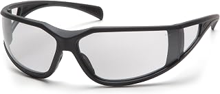 Pyramex Exeter Safety Eyewear, Clear Anti-Fog Lens With Charcoal Gray Frame