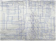 Foil Wrap for Sandwiches Paper-Lined Blue Geometric Graphic Imprinted - 13" L x 10 1/2" W 2500 Per Case