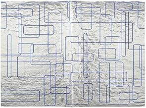 Foil Wrap for Sandwiches Paper-Lined Blue Geometric Graphic Imprinted - 13" L x 10 1/2" W 2500 Per Case