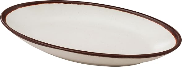 Yanco NA-310 Nature Art Oval Plate, 10 1/2"" X 5 1/4"" X 1 1/2"" DEEP OVAL PLATE, Melamine, White, Pack of 24