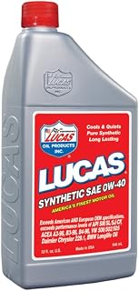 Lucas Oil 10211 Synthetic Motor Oil SAE 0W-40-1 Quart