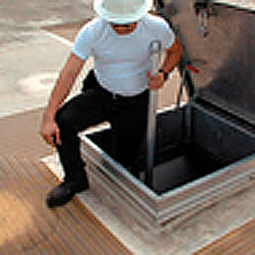 Telescoping Safety Post by Acudor – 82"L x 8"W x 8"H, Aluminum, Mill, Model TSP-1