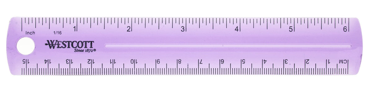 Plastic Ruler by Westcott – Plastic, Assorted (No Color Choice)
