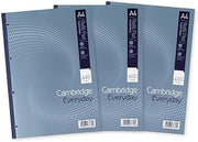 Cambridge Lined Paper A4 Refill Pad, Ruled and Margin, 400 Page, Pack of 3