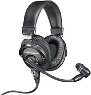 Audio-Technica BPHS1-XF4 Communications Headset | 4-pin XLR headset with dynamic boom microphone and circumaural ear cups for broadcasting, intercoms and live performance