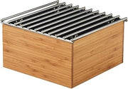 Bamboo Collection – Chafer Alternative with Wire Grill – 10.25W x 10D x 5.5H, Bamboo, Wire Grill