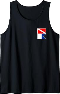 N. America & Alpha ALFA International Diver Down Scuba Flags Tank Top