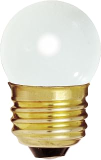 Satco S3607 120V Medium Base 7.5-Watt S11 Incandescent Lamp, Gloss White