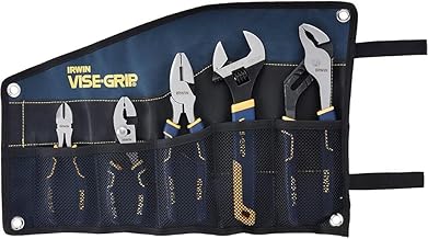 IRWIN VISE-GRIP Pliers Set with Tool Wrap, 5-Piece (2078708), Blue