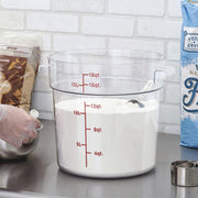 Clear Round Food Storage Container - 13 3/4" Dia x 11 22/25" D by HUBERT – Polycarbonate (PC), Clear, Model 0106007-PC