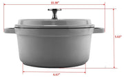 GET 2.5 Quart / Round / Gray Dutch Ovens