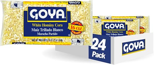 Goya Foods White Hominy Corn, Dry, 16 Ounce (Pack of 24)