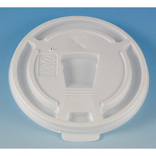 Wincup DT10 CPC 10 oz Drink Thru Plastic Multi Purpose Lid44; White - Case of 1000