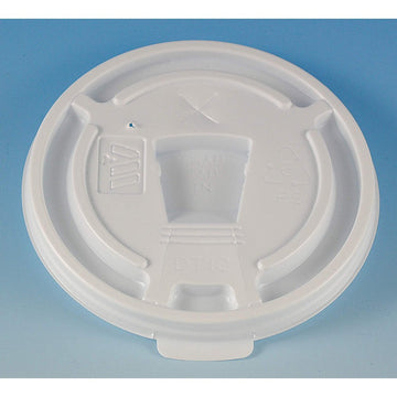 Wincup DT10 CPC 10 oz Drink Thru Plastic Multi Purpose Lid44; White - Case of 1000
