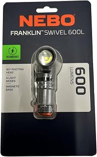 NEBO Franklin Swivel 600L Versatile, Compact, Rechargeable 600 Lumen 90 Degree Swivel Head Flashlight