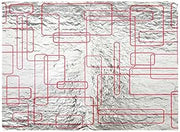 Foil Wrap Paper-Lined Red Geometric Graphic Imprinted - 13"L x 10 1/2"W 2500 Per Case