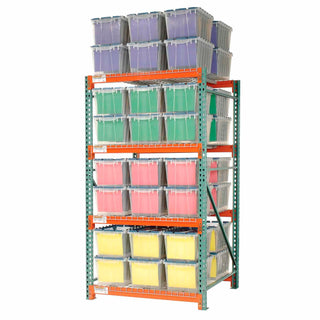 Record Storage Rack Starter Polyethylene Box 48"W x 48"D x 96"H by Global Industrial – Alloy Steel, Gray, Model 258204N