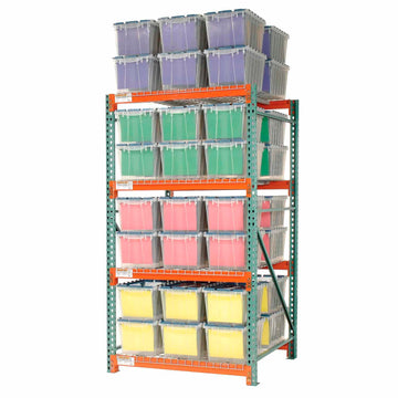 Record Storage Rack Starter Polyethylene Box 48"W x 48"D x 96"H by Global Industrial – Alloy Steel, Gray, Model 258204N