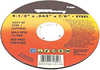 Forney 71854 4-1/2-Inch by 0.45-Inch A60T-BF Type 1 Metal Cut Off Wheel with 7/8-Inch Arbor