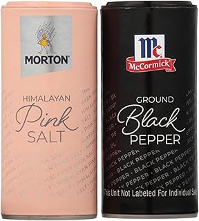 Morton Shaker Set, Himalayan Pink Salt & McCormick Ground Pepper, 2-Piece