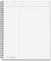 Mead : Cambridge Wirebound Notebook Planner, Lgl Rule, 8 1/2" x 11", White, 80 Sheets -:- Sold as 2 Packs of - 1 - / - Total of 2 Each
