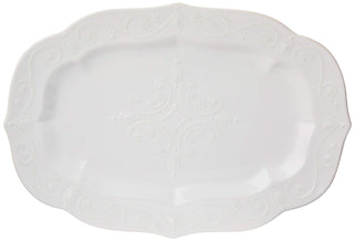 Lenox French Perle Stoneware Serving Platter, Large 18.5 Inch, White