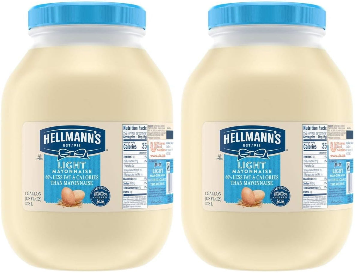 HELLMANN'S 128 Fl Oz (Pack of 2) / Light / 1 Mayonnaise
