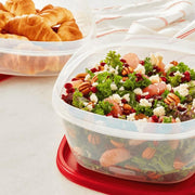 Easy Find Lids Food Storage Container by Rubbermaid – 14 Cup, 14.0 cups, Plastic, Clear with Red Lids, Pack of 2