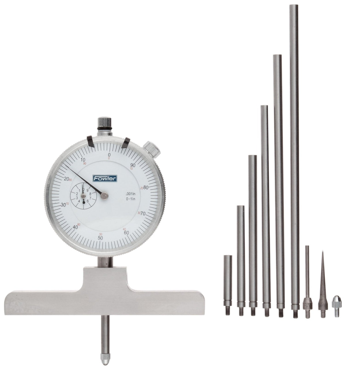 X-Series Depth Gage with 0-22" Range by Fowler – 0-22" Measuring Range, 0.001" Graduations, Steel, Silver, Model 52-125-006-1