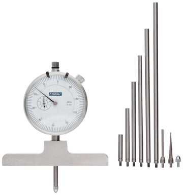 X-Series Depth Gage with 0-22" Range by Fowler – 0-22" Measuring Range, 0.001" Graduations, Steel, Silver, Model 52-125-006-1
