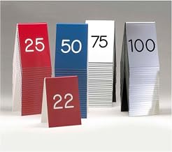 Cal-Mil 271A-1 Engraved Numbers Tents, 3.5" Width x 5" Height, Red