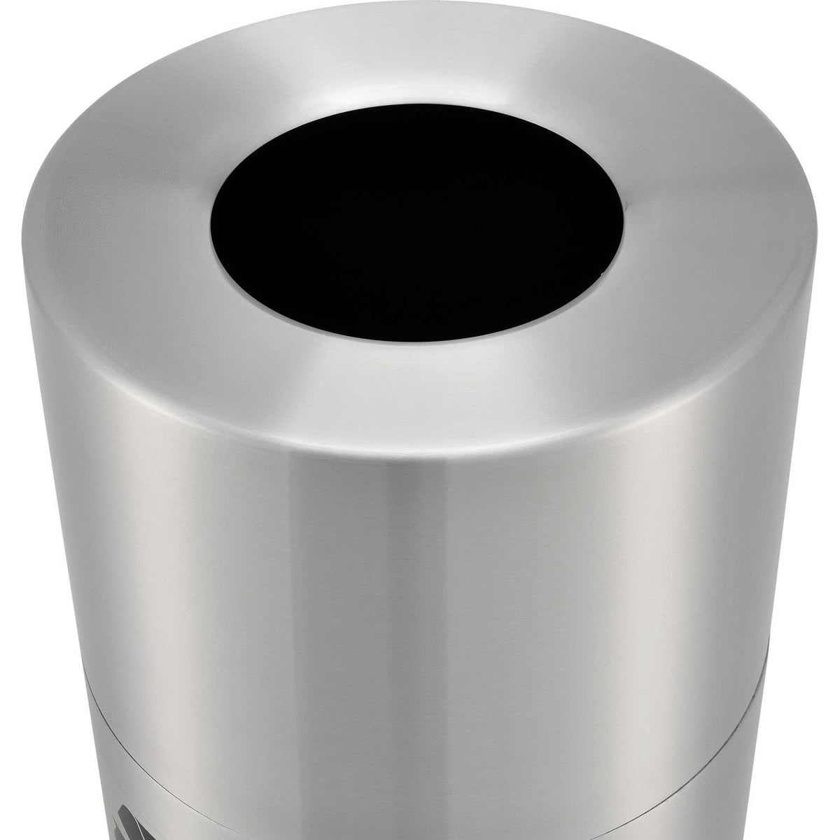 Indoor Round Recycling Can with Open Top by Global Industrial – 35.0 gallons, Aluminum, Silver, Model 240718R