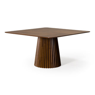 Platte - Mid-Century Modern Walnut Square Dining Table by Limari Home – Rubberwood, Walnut, Model LIM-85573