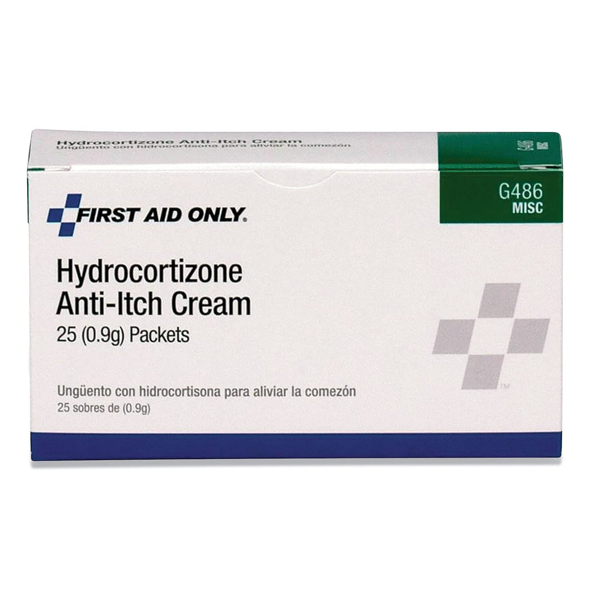 Hydrocortisone Cream Packets by First Aid Only – 25 Count (Pack of 1), Hydrocortisone, White, Pack of 25, Model G486